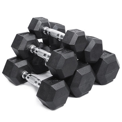Rubber Hex (1kg To 5kg) Dumbbell With Rack