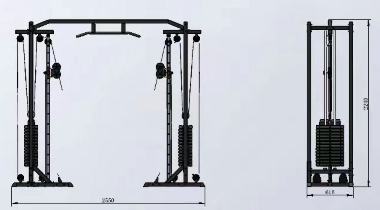 Cable Crossover machine with 140KG weight stacks