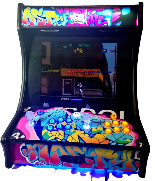 19inch LCD Wooden Bartop Arcade Machine Graffiti 2 Player