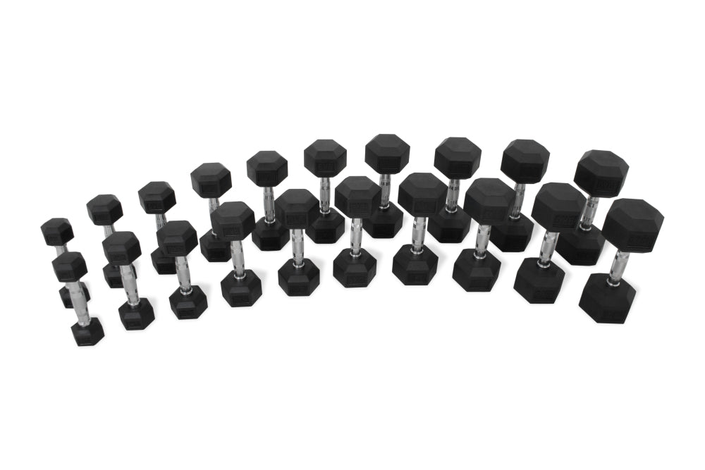 Rubber Hex (1kg To 10kg) Dumbbell With Rack